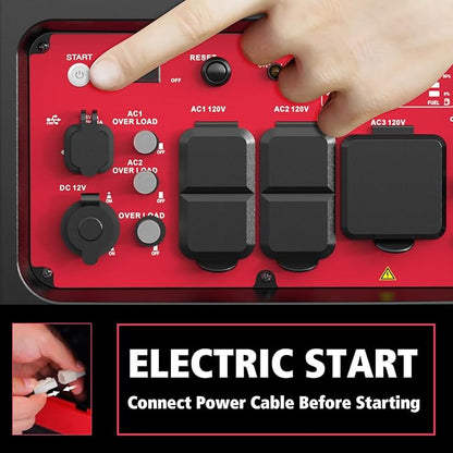 PowerSmart 5000-Watt Portable Inverter Generator with Electric Start, CO Protect, Super Quiet, 30 Amp for Home Use and Emergency Backup