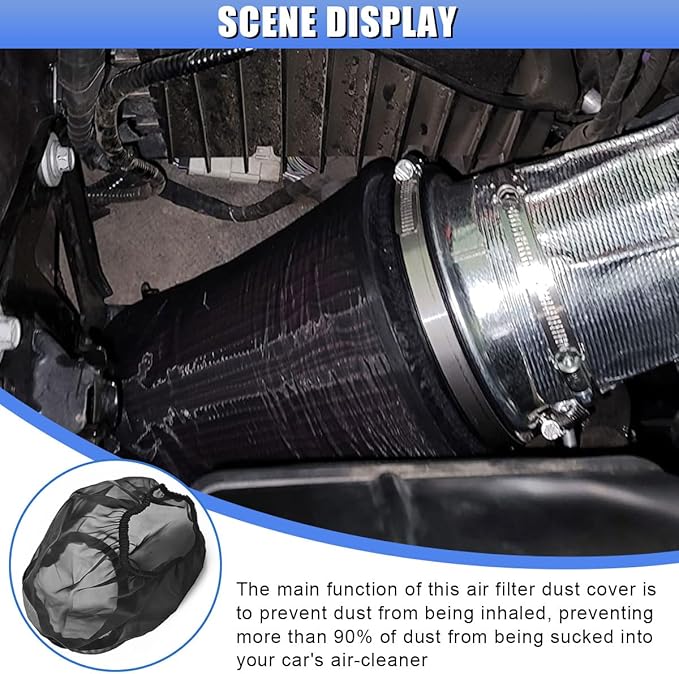 Air Intake Filter Sock Cover, Waterproof Dustproof Air Cleaner Protective Cover, High Flow Cone Car Intake Filter Rain Sock, Universal Car Accessories for SUV, Truck, ATV (Small)