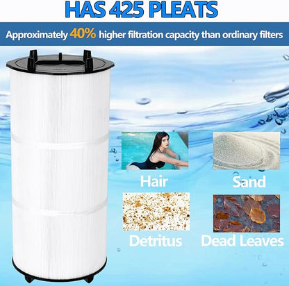 27002-0300S Pool Filter Cartridge Compatible with Sta-Rite System 2 Modular Media PLM300 Pool and Spa Cartridge Filter. Filters up to 300 Square feet. Equipped with air Release Assembly.