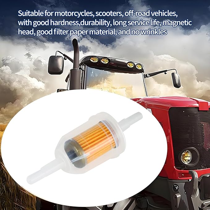 5/16 & 1/4 Inline Magnetic Fuel Filter for Lawn Mower, Small Engine, Kohler, John Deere, Kawasaki - High Flow Gas Filter with Magnet Replacement (12-Pack)