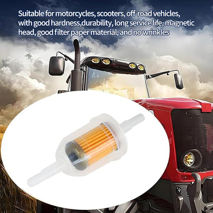 5/16 & 1/4 Inline Magnetic Fuel Filter for Lawn Mower, Small Engine, Kohler, John Deere, Kawasaki - High Flow Gas Filter with Magnet Replacement (12-Pack)