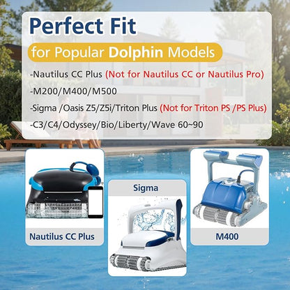 4 Pack Ultra Fine Filters Compatible with Dolphin Nautilus CC Plus (Not for Nautilus CC), Nautilus CC Supreme, M200/M400/M500, Part # 9991432-R4, Pleated Pool Cleaner Replacement Part
