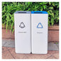 GLigeT Outdoor Trash can White Combined Trash Can Large-Capacity Square Sorting Trash Can Outdoor Direct Throw Trash Can Without Cover, Anti-Fingerprint Technology 48L Trash Can (Size : E)