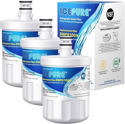 ICEPURE 5231JA2002A Refrigerator Water Filter, Replacement for LG LT500P, GEN11042FR-08, ADQ72910911, ADQ72910901, ADQ72910907, Kenmore 9890, 469890, LFX25974ST, LFX25973S, LSC27925ST, 3PACK