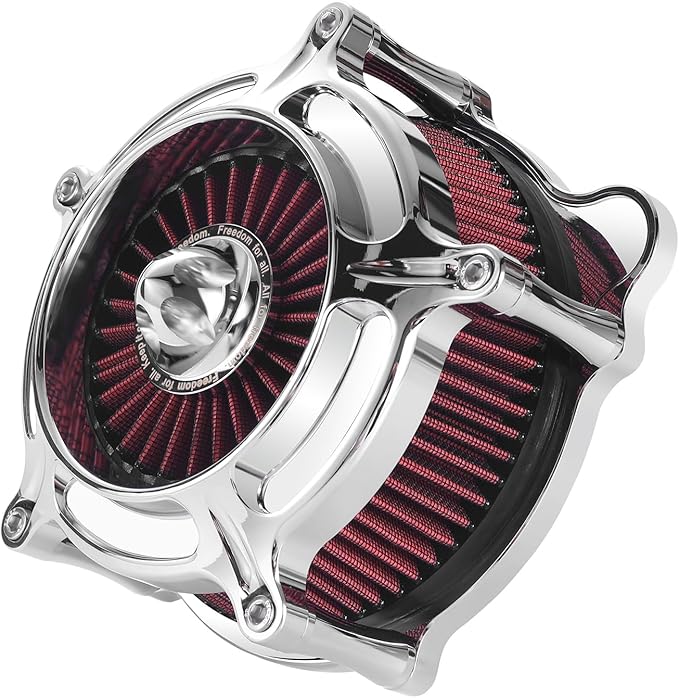 Air Filter Cleaner for Harley Davidson Softail Touring Street Road King Glide Trike for Harley Davidson Air Intake Filters for Softail Dyna 93-15, Touring 01-07 Red