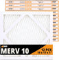 Tiger Tough MERV 10 Air Filters, 10x11x1 – MPR 1000 Pleated HVAC AC Furnace Filter Replacement for Home, Pack of 12