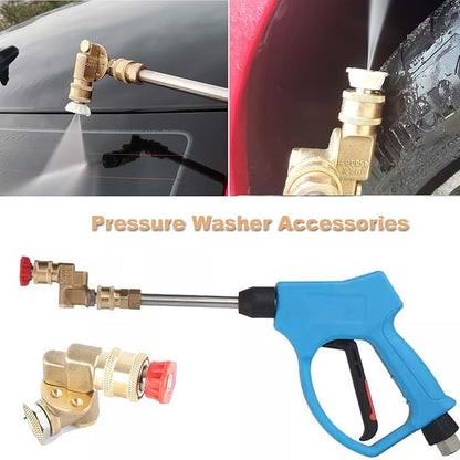 Lucstar Radiator Cleaning Wand Accessories,Quick Connect Pivoting Coupler, 240 Degree with 7 Angles for Pressure Washer Nozzle Tips,Pressure Washer Gutter Attachment