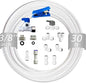NSF 3/8" inch Water Line Tubing and Push to Connect Fittings for Reverse Osmosis Water Filter RO fittings (Feed water adapter Kits), 11 pcs connetors+30 feet 3/8" O.D. (9.5mm) water tubing.