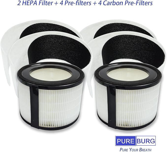 PUREBURG Replacement Filter Compatible with TruSens Z2000 Z-2500 Z-2000 Medium Room Air Purifier,2-Pack H13 HEPA 3-Stage Filtration Activated carbon Pre-Filter Dust VOCs