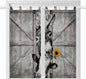 Funny Farm Animals Bathroom Curtains 63 Inch Length, Window Curtains Tab Top, Vintage Barn Grey Sunflowers Light Filtering Window Treatments Drapes 52"x63" 2 Panel