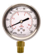 2-1/2" Oil Filled Vacuum Pressure Gauge - Stainless Steel Case, Brass, 1/4" NPT, Lower Mount Connection, 30HG/160PSI