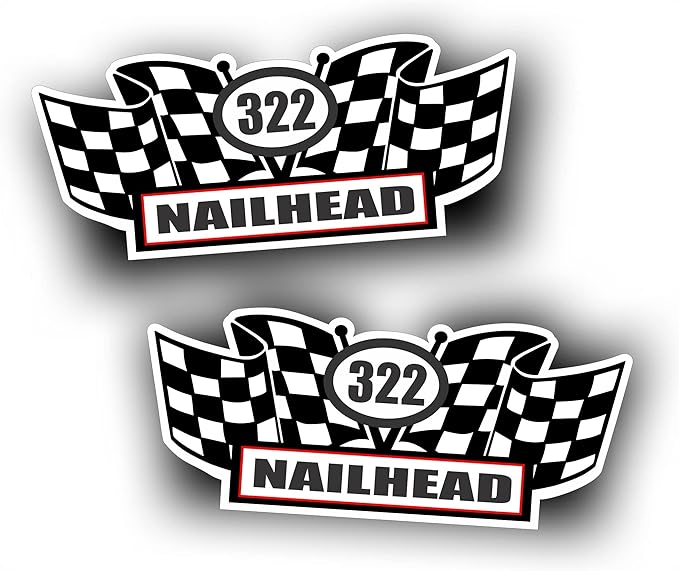 2X Engine Window Air Cleaner Sticker Decal, 322 Nailhead for Vintage Classic V8 Pro Street, Race or Muscle Car, Compatible with Buick - 5.5x2.25 inch