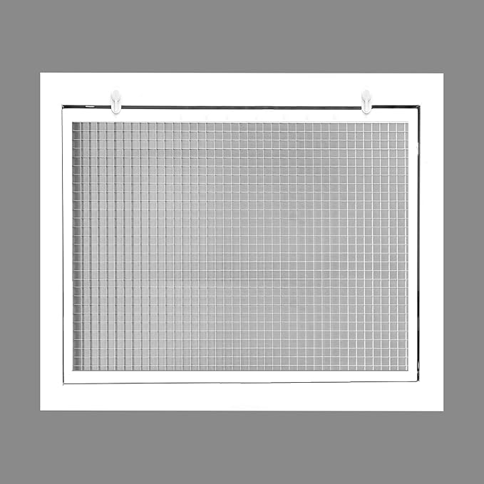 HVAC Premium 20" x 14" Cube Core Eggcrate Return Air Filter Grille for 1" Filter - Aluminum - White [Outer Dimensions: 22.5" x 16.5"]