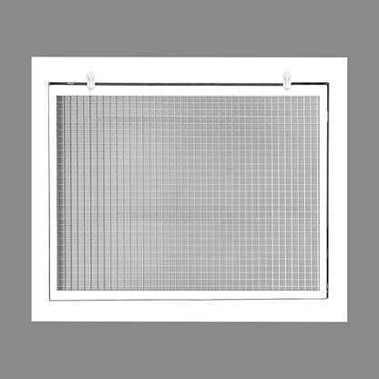 HVAC Premium 20" x 14" Cube Core Eggcrate Return Air Filter Grille for 1" Filter - Aluminum - White [Outer Dimensions: 22.5" x 16.5"]