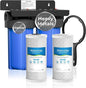 Waterdrop 2 Stage Whole House Water Filter System, with Heavy Metal Sediment Filter, Highly Reduce Mercury, Lead, Iron, Manganese, Chlorine for Well/City Water, WD-WHF21-PBH, 1" Inlet/Outlet