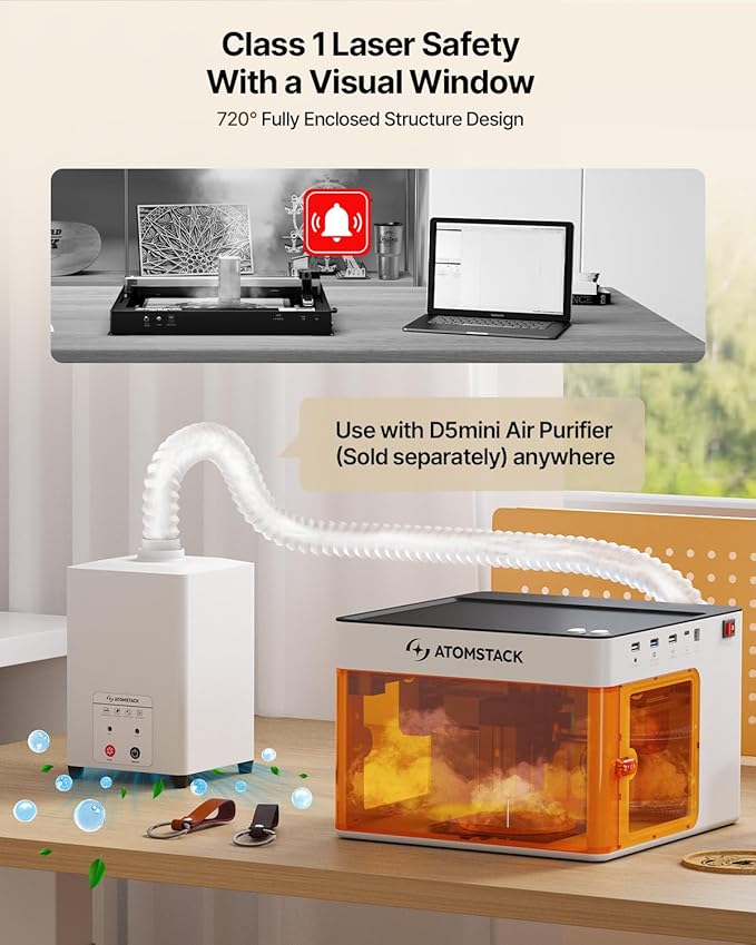 ATOMSTACK P1 5W Laser Engraver, Laser Cutter, Unibody Laser Engraving Machine (P1 5W Diode+1.2W IR)