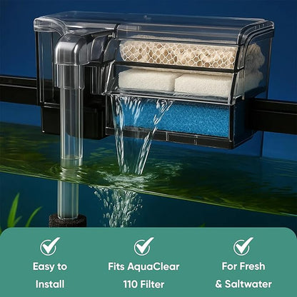 AquaClear 110 HOB Maintenance & Replacement Filter Media Kit, Including Gokul Brands Mesh Bags(AquaClear Activated Carbon, BioMax Media, 110 Foam Insert)