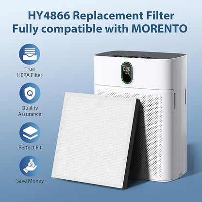 CHIVALZ 2 Pack HY4866 True HEPA Replacement Filters Compatible with MORENTO HY4866 Air Purifier, WESTHEY HY4866 Air Purifier and YIOU M1 Air Cleaner Purifier, Enhanced Version