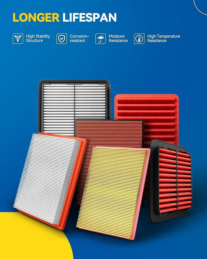 PHILTOP Engine Air Filter, CA12404 Compatible with Chevrolet Silverado 1500 2019-2025, Tahoe, Suburban, GMC Sierra 1500, Yukon, Cadillac Escalade, Escalade ESV