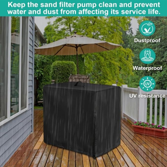 Pool Sand Filter Pump Cover - Anti-Uv Ground Shelter | Outdoor Pool Filterr Box Enclosure, Sands Filters Protection Enclosure, Oxford Fabric Filter Cover for Sand Filtter, Protects fro