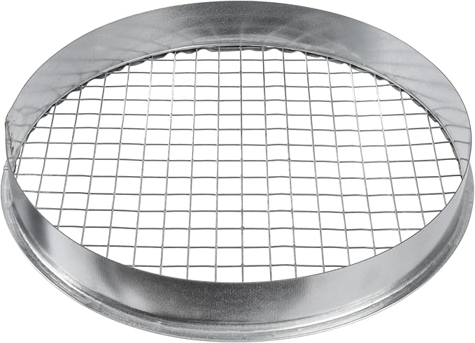 Repa Market Ø10 Inch Duct Cover – Galvanized Steel Round Duct Cap with Mesh Screen – HVAC Exhaust or Intake Vent – Exterior Pipe Air Outlet – Spiral Ventilation Ducting Metal End Plug