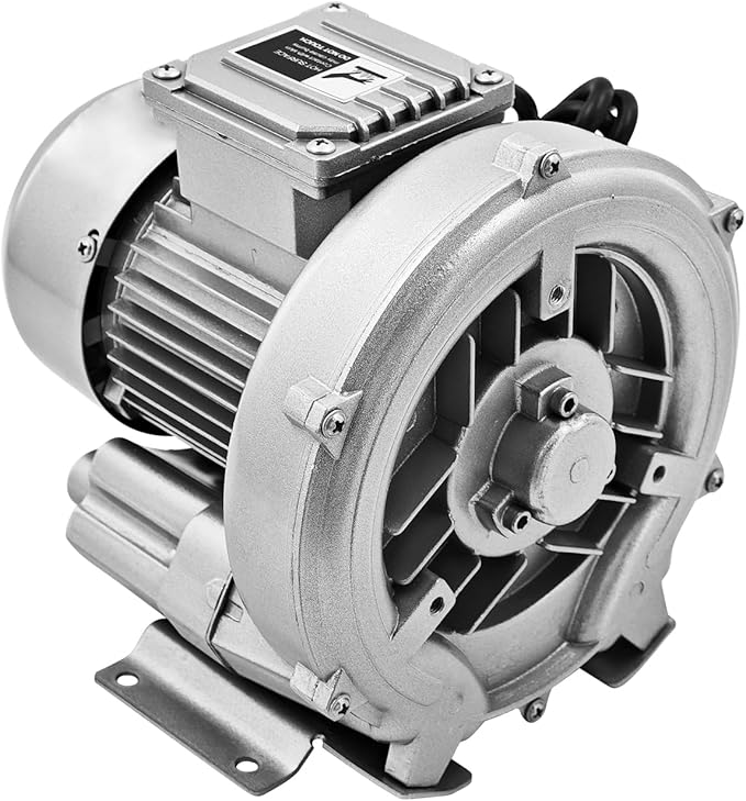 0.16 HP 120W Regenerative Blower, 220V 24CFM 50HZ Single Phase, High-Pressure Vortex Ring Blower Industrial Vacuum Pump for Fish Pond, Industrial blowers, Textile industry, Dust removal