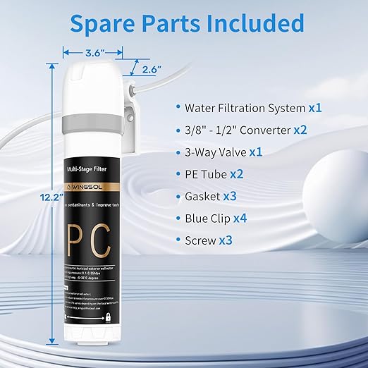 Water Filter for Sink Faucet，with Anti-Clogged Tech, NSF/ANSI 42 & 53 Certified to Reduce PFAS, Chlorine, Lead, Sediment, Bad Taste, Easy Direct Connect Installation,Water Filter for Sink