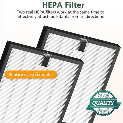 HY4866 Replacement Filter Compatible with MORENTO HY4866, WESTHEY HY4866, YIOU M1 Air Purifier, 3-in-1 H13 Ture HEPA Replacement Filters (Extra 4 Pre-filter) Enhanced Version for HY4866, 4 Pack