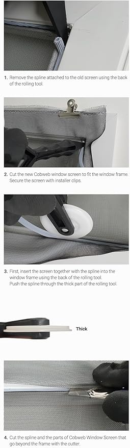 Premium Window Screen DIY KIT 39" 51" Blocks Rain, Pet Scratch, Pollen, Fine Dust 99%, 30Mesh Durable New Material, DIY Tools Included (W39in X L99ft)