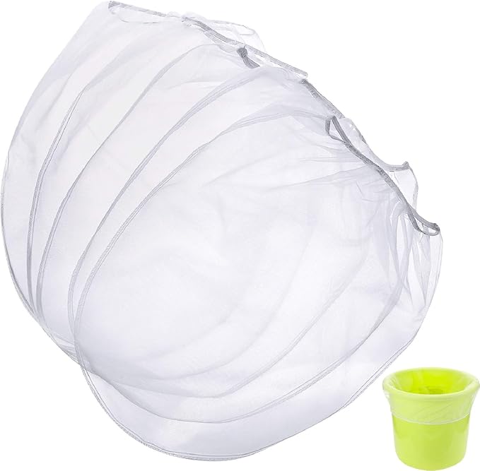 Paint Strainer Bags White Fine Mesh Filters Bag Bucket Elastic Opening Strainer Bags Hydroponic Paint Filter Bag for Paint Gardening (5 Pieces, 5 Gallon)