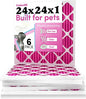 Colorfil 24x24x1 Air Filter (6-Pack) | Made in the USA | Color Changing | Remove Cat and Dog Odor | MERV 8 for Pet Hair Dander and Dust | 23.5"x23.5"x0.75" Exact Size