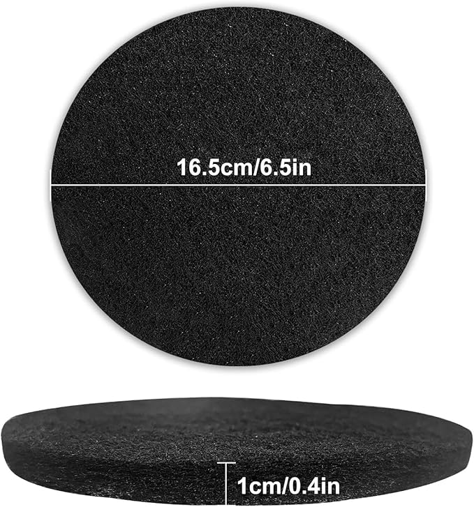 Eagles 6 Pack Charcoal Filters for Compost Bucket, 6.5 Inch Double Thinck 0.4 Inch Compost Filters for Countertop Bin, Round Activated Carbon Filter Bio Bucket Filter Universal Size