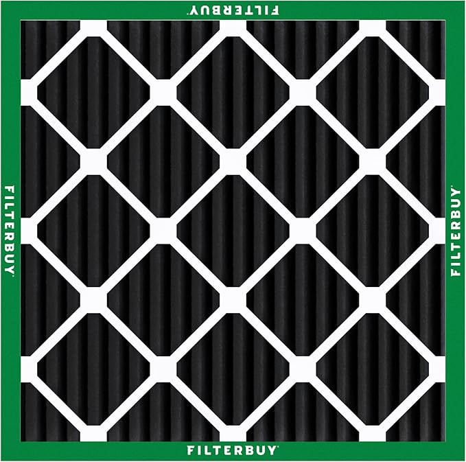 Filterbuy 10x10x1 Air Filter MERV 10 Odor & Allergy Defense with Activated Carbon (3-Pack), Electrostatic Pleated HVAC AC Furnace Filters Replacement, Made in USA (Actual Size: 9.50 x 9.50 x 0.75)