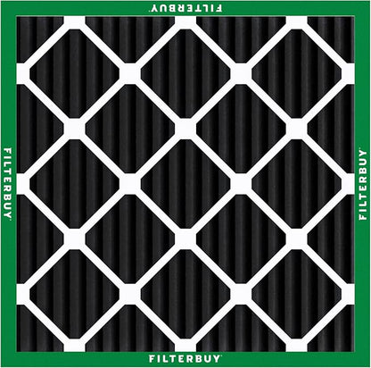 Filterbuy 14x14x1 Air Filter MERV 10 Odor & Allergy Defense with Activated Carbon (4-Pack), Electrostatic Pleated HVAC AC Furnace Filters Replacement, Made in USA (Actual Size: 13.75 x 13.75 x 0.75)