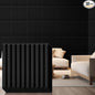 Nuanchu 32 Pcs 3D Slat Wall Panels, 12"x12" PVC Fluted Wall Paneling for Interior Decor, Paintable Waterproof Textured Tiles for Living Room TV Background Gaming Room, 32 Sq. ft Coverage (Black)