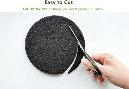Kitchen Compost Bin Charcoal Filter 7.25 Inch Diameter Extra Thicker & Bigger-Over 3 Years Supply- Longer Lasting Activated Charcoal Odor Trapping Filters (0.4inch/10mm Thickness), Round (12 Pack)