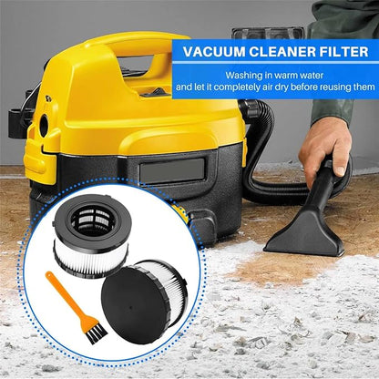 (2pieces) DC5151H HEPA filter replacement accessory, compatible with DEWALT dry wet vacuum DCV517B DC515 DCV517, equipped with 1 reusable cleaning brush