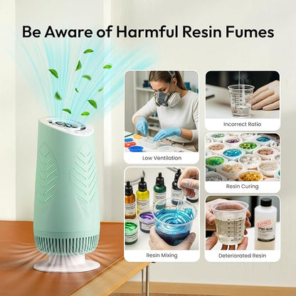 Resiners Purair Air Purifier for Epoxy Resin, Resin Air Purifier with H13 True HEPA Filter, SGS Certified, Air Filtration System for Resin Molding & Casting, Epoxy Resin Tools Accessories Supplies