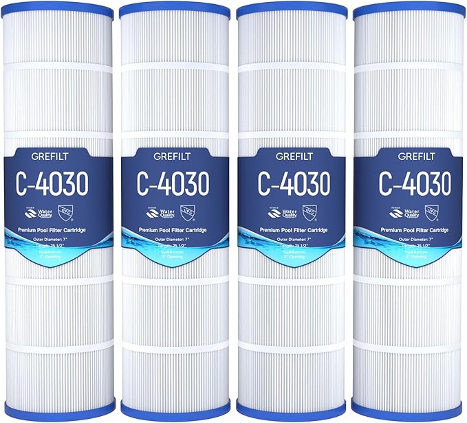 4-Pack C4030 Pool Filter Cartridges, Compatible with Hayward SwimClear C4030, C4025, C4020, Replaces Pleatco PA106, Hayward CX880XRE, Unicel C-7488, 425 sq.ft