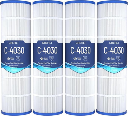 4-Pack C4030 Pool Filter Cartridges, Compatible with Hayward SwimClear C4030, C4025, C4020, Replaces Pleatco PA106, Hayward CX880XRE, Unicel C-7488, 425 sq.ft