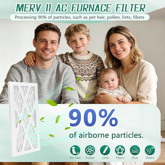 4 Pack Updated 4.5x11x1Air Filter, pertain Merv 11 HVAC Pleated A/C Furnace Filters (Actual Size: 4.5x10.5x0.75)