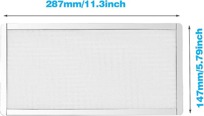 287mm 140mm x 2 PC Fan Dust Mesh Filter 11.3inch x 5.79inch PVC Computer PC Case Dust Proof Filter Cover Magnetic White 2-Pack