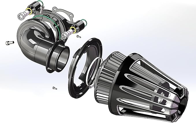 Big Sucker cone Air filter intake for harley air Cleaner Sportster Softail fatboy heritage dyna touring street road king Glide (Deep style -Black, Type A : For Sportster XL models)