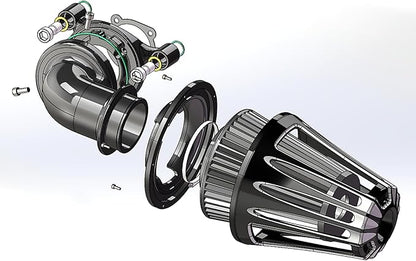 Big Sucker cone Air filter intake for harley air Cleaner Sportster Softail fatboy heritage dyna touring street road king Glide (Deep style -Black, Type A : For Sportster XL models)