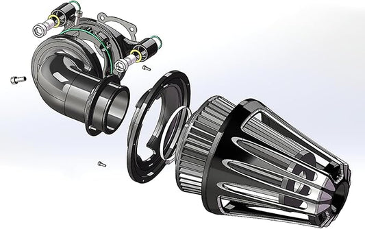 Big Sucker cone Air filter intake for harley air Cleaner Sportster Softail fatboy heritage dyna touring street road king Glide (Deep style -Black, Type A : For Sportster XL models)