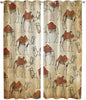 2 Panel Kitchen Cafe Curtains, Desert Sand Camel Sunlight Filtering Nature Air Through, Home Decor Window Covering Tier Curtains for Living Room 104W x 90L inch Summer Tropical Animals Vintage Beige