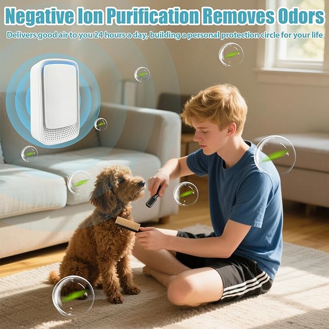4 Pack Plug In Air Purifier, Negative Ion Filtration System, Quiet Ionic Air Purifiers for Home Bedroom, Mini Portable Air Filter for Kitchen, Basement, Odor, Pets Smell