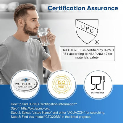 PUREPLUS 5 Micron 4.5"x 10" Whole House Water Filter Cartridge Combo Kit with Activated Carbon Block, and Iron Reduce Filter, Replacement for WFHDC8001, CB-BB-10, GE FXHTC, GXWH40L, GXWH35F, 1PACK