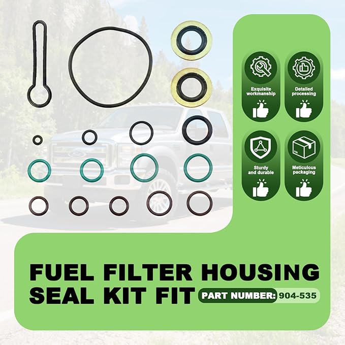 Fuel Filter Housing Seal Kit Fit for Ford Excursion F-250 F-350 F-450 F-550 Super Duty 2003-2007 Replace 904-535