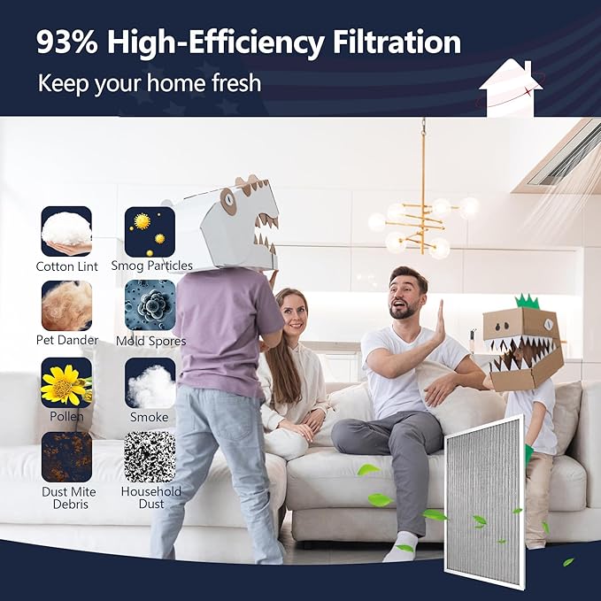 20x30x1 Electrostatic Air Filter, MERV 8 Reusable & Washable Aluminum AC/HVAC Furnace Filter Replacement, Permanent Air Filter, Lasts a Lifetime (Actual Size:19.72"x29.59"x0.82")